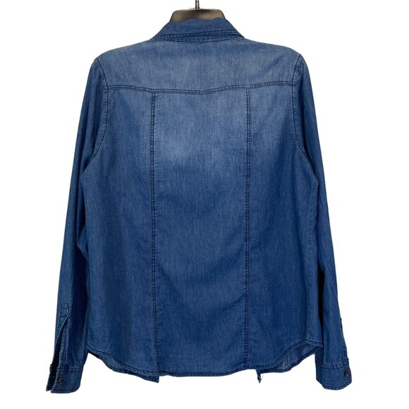 Women Demin Button Down Shirt Size M - Picture 3 of 4